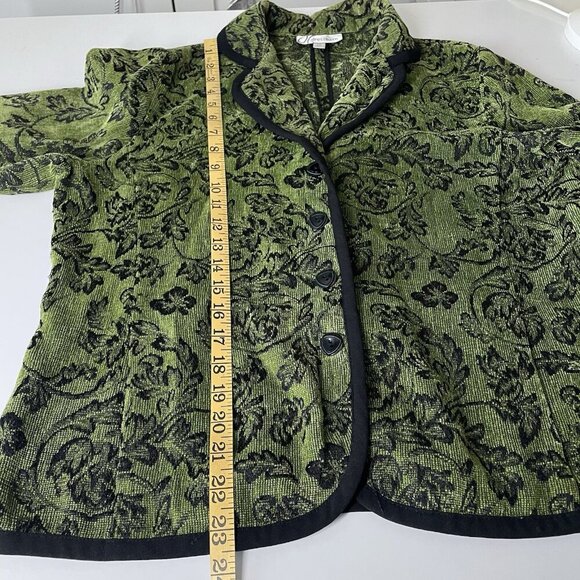 Vintage Chenille Floral Tapestry Women's Short Jacket Boho Maximalist Size M/L - Picture 7 of 10